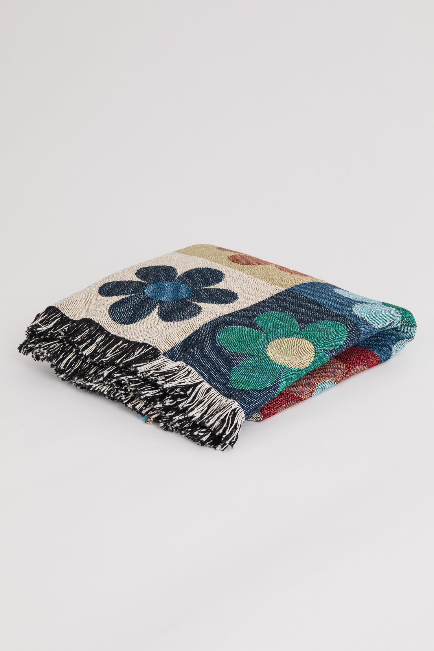 Floral Patchwork Throw Blanket Folded