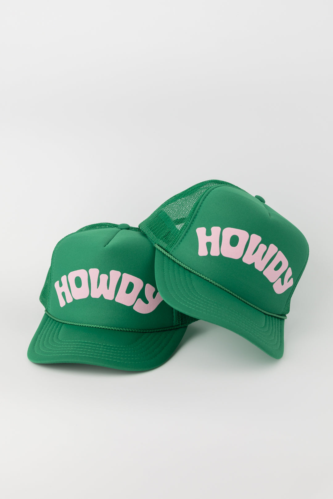Howdy Trucker Hat Kelly Green/Pink Pair