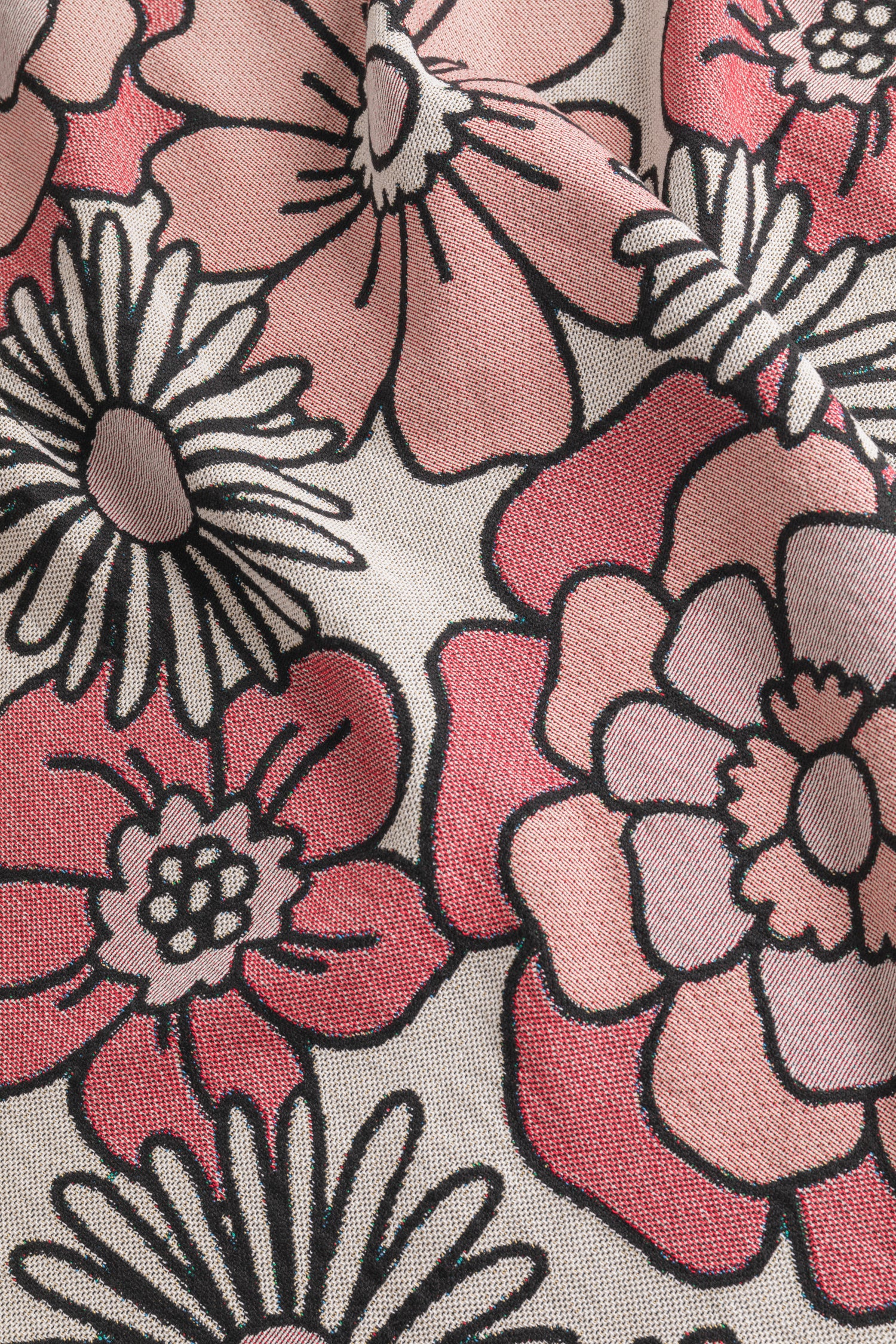 Retro Floral Throw Blanket - Pink