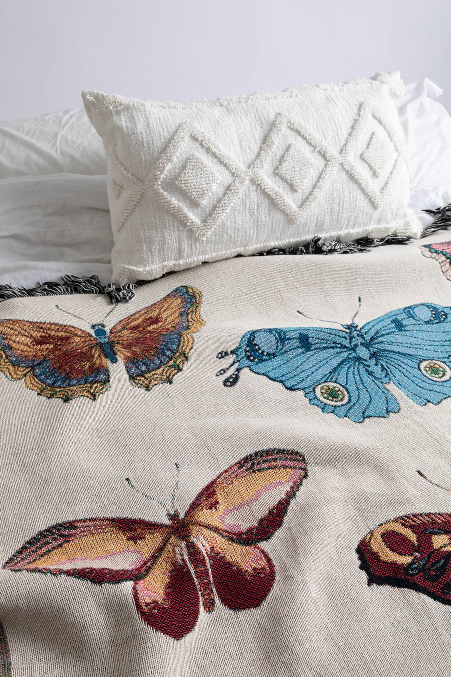 Boho Butterfly Throw Blanket Bed