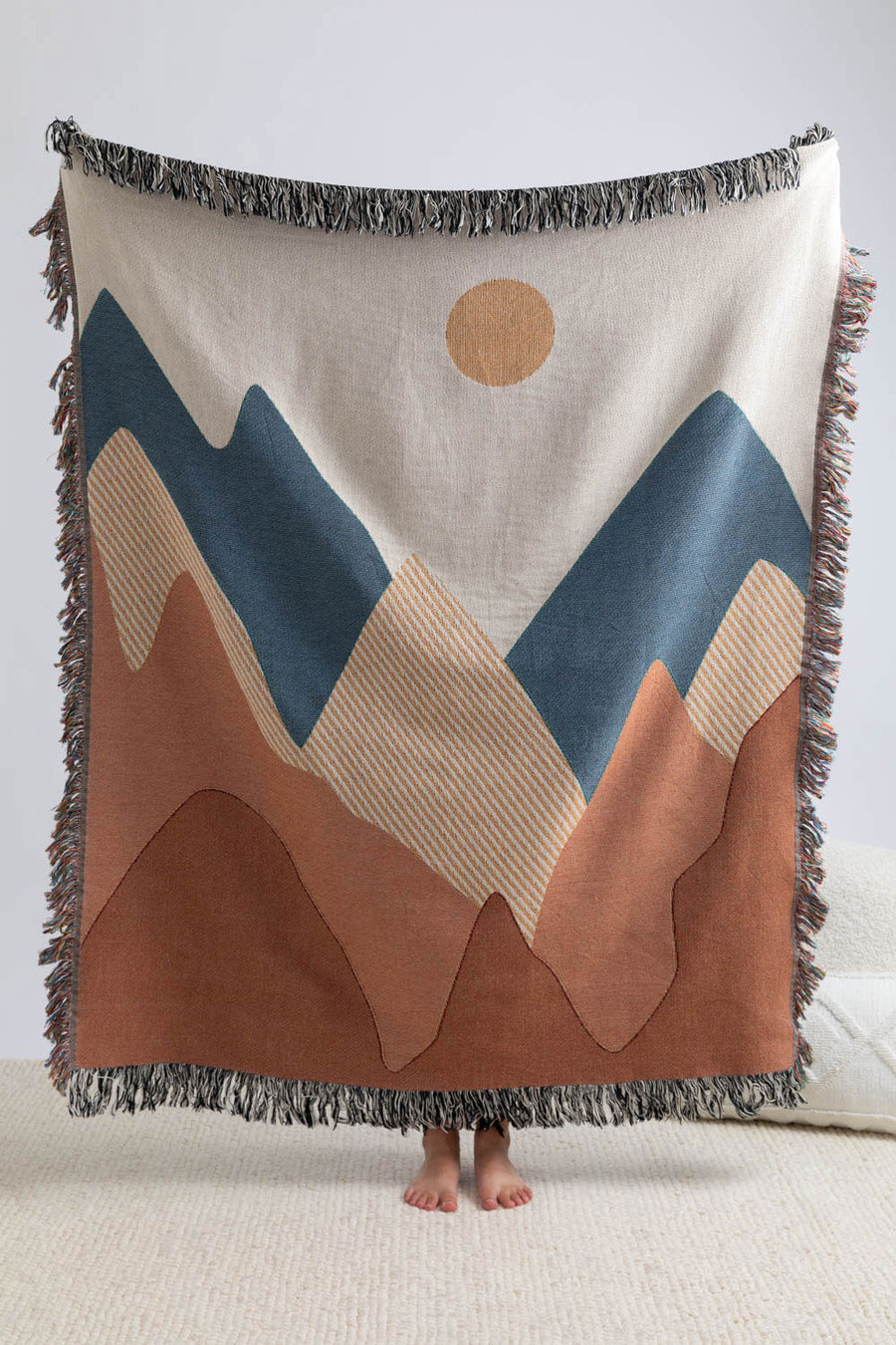 Boho Mountain Throw Blanket 50x60