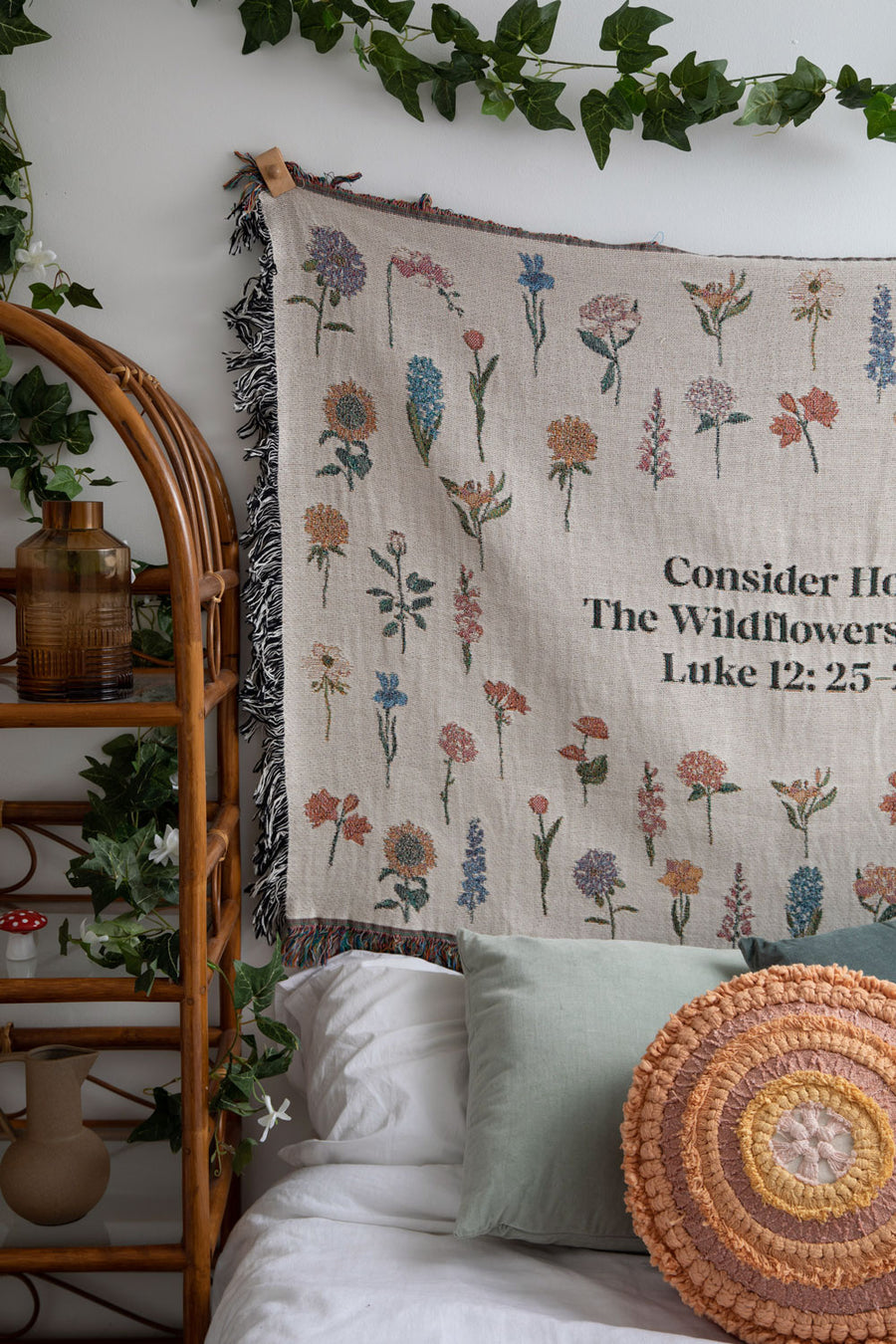 Consider How The Wildflowers Grow Throw Blanket Hanging