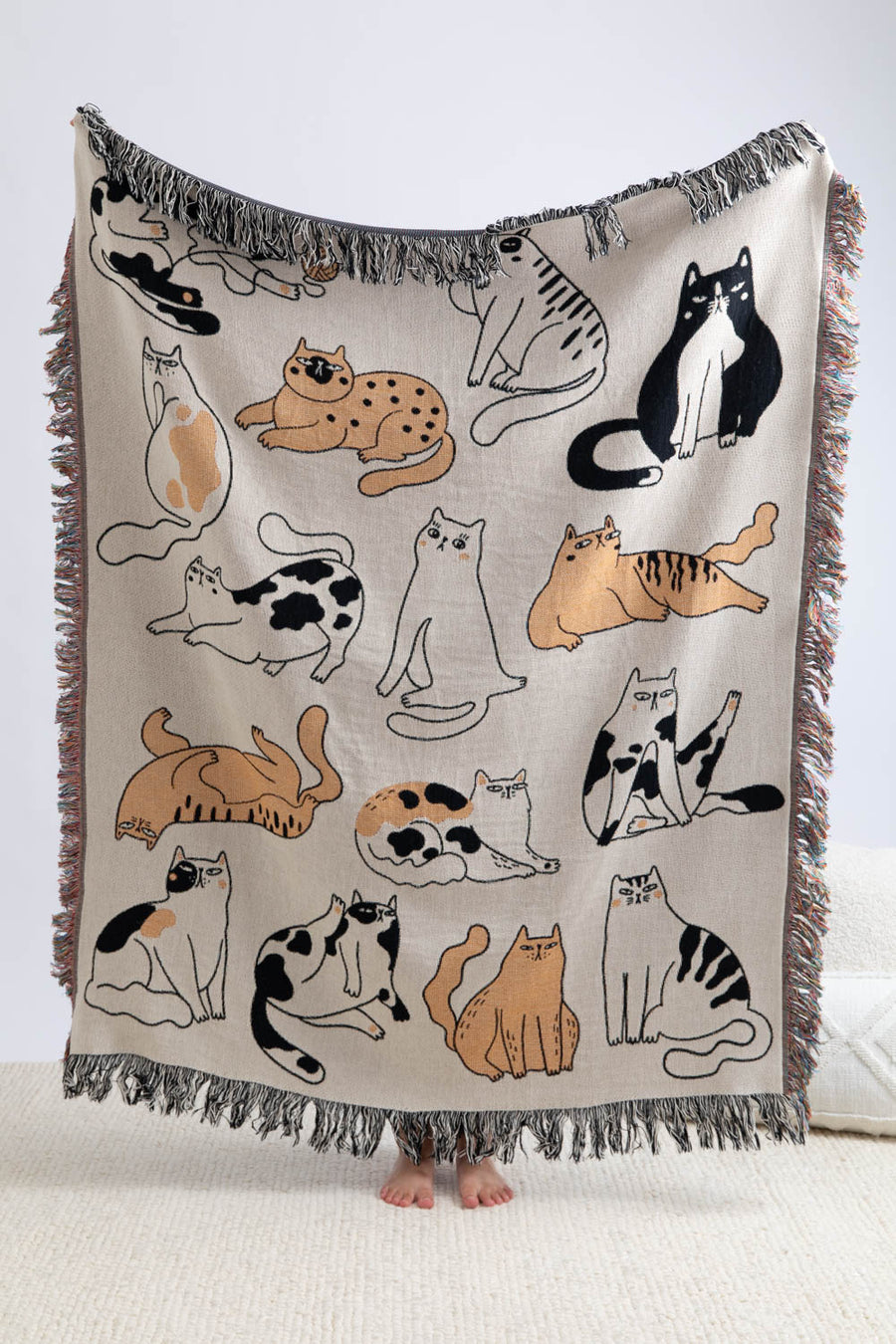 Funny Cat Throw Blanket 50x60