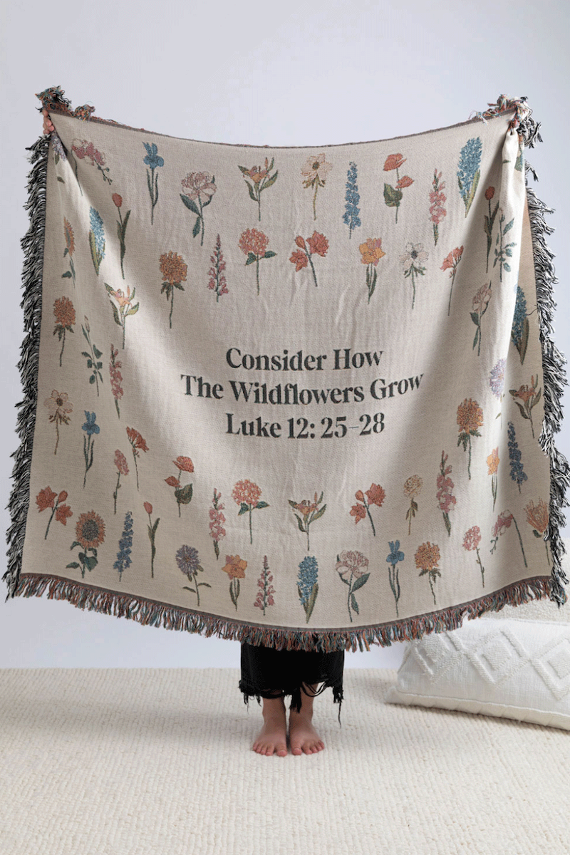 Consider How The Wildflowers Grow Throw Blanket