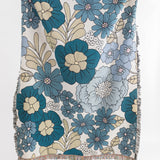 Daydream Floral Throw Blanket - Blue