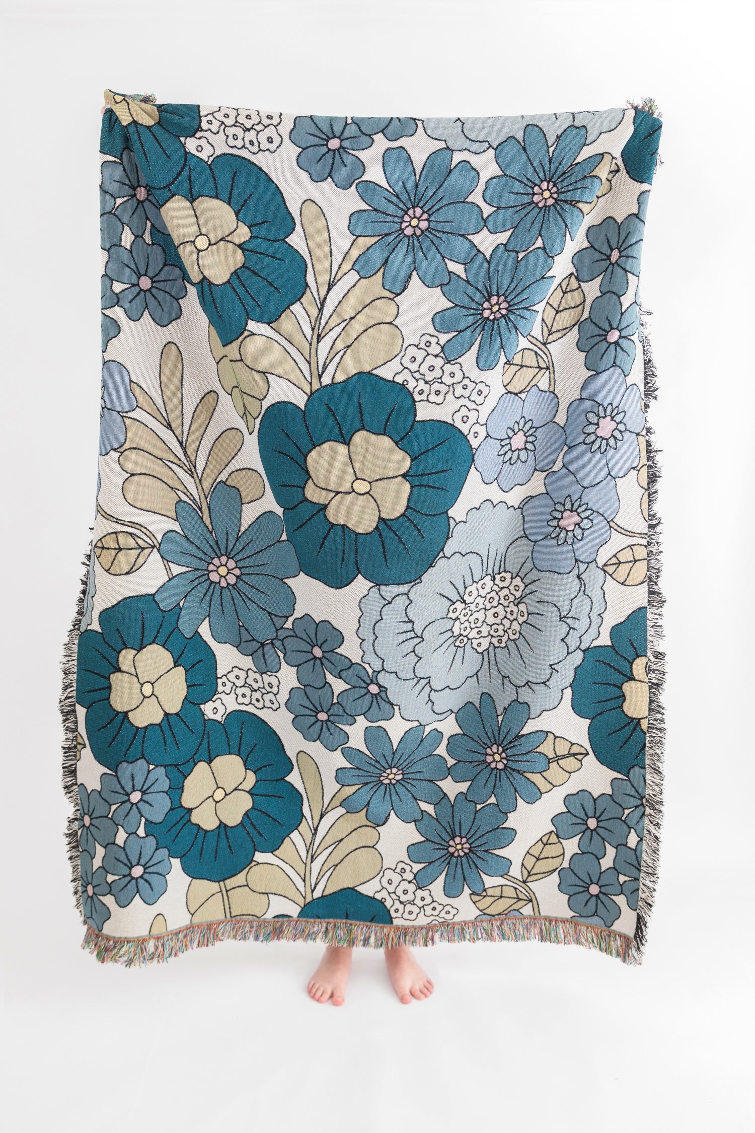 Daydream Floral Throw Blanket - Blue