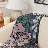 Floral Bloom Throw Blanket on couch