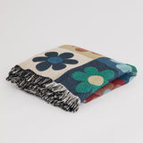 Floral Patchwork Throw Blanket Folded