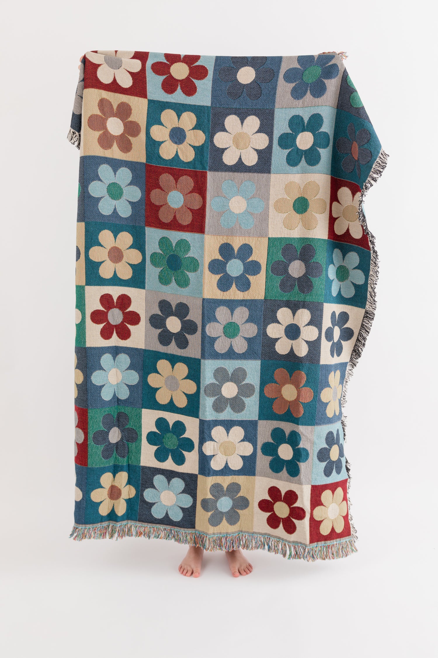 Floral Patchwork Throw Blanket