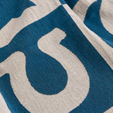 Folk Shapes Patchwork Throw Blanket - Blue/White