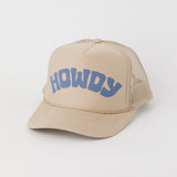 Howdy Trucker Hat Khaki/Blue Front