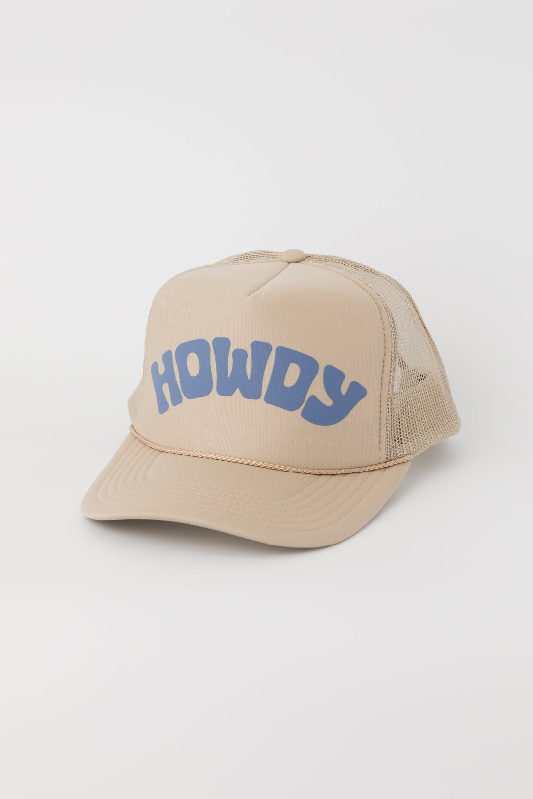 Howdy Trucker Hat Khaki/Blue Front