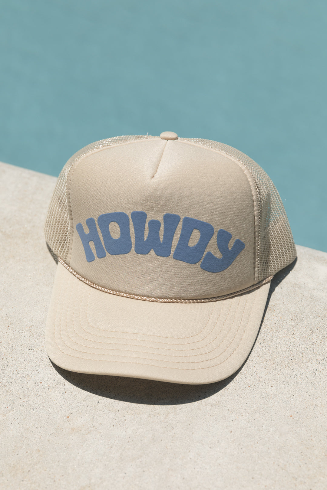 Howdy Trucker Hat Khaki/Blue Pool