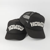 Howdy Trucker Hat Black/White Pair