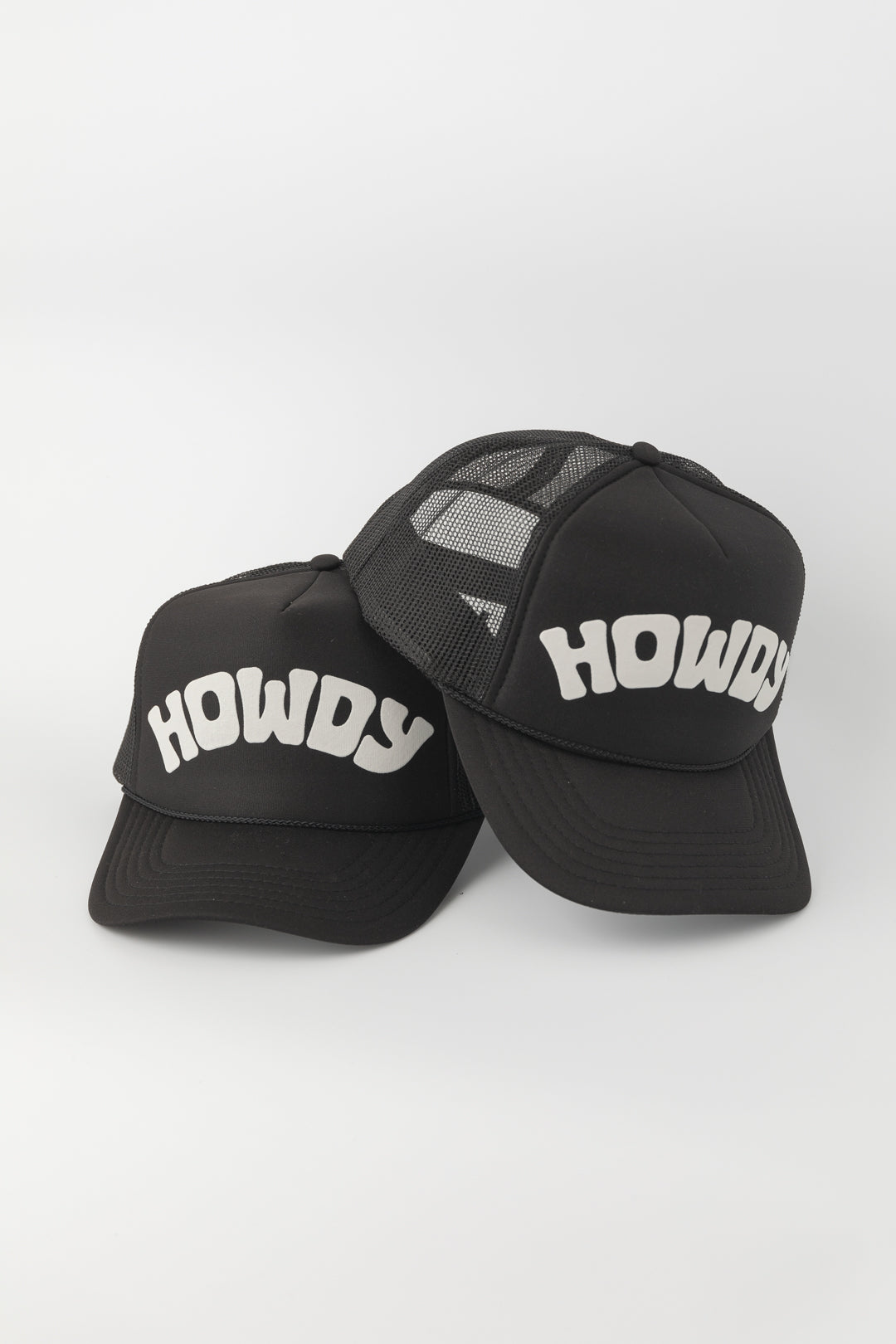 Howdy Trucker Hat Black/White Pair