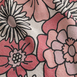 Retro Floral Throw Blanket - Pink