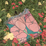 Tulip Floral Throw Blanket - Garden Green