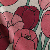 Tulip Floral Throw Blanket - Dusty Pink