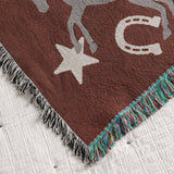 Wild Horse Western Throw Blanket - Brown