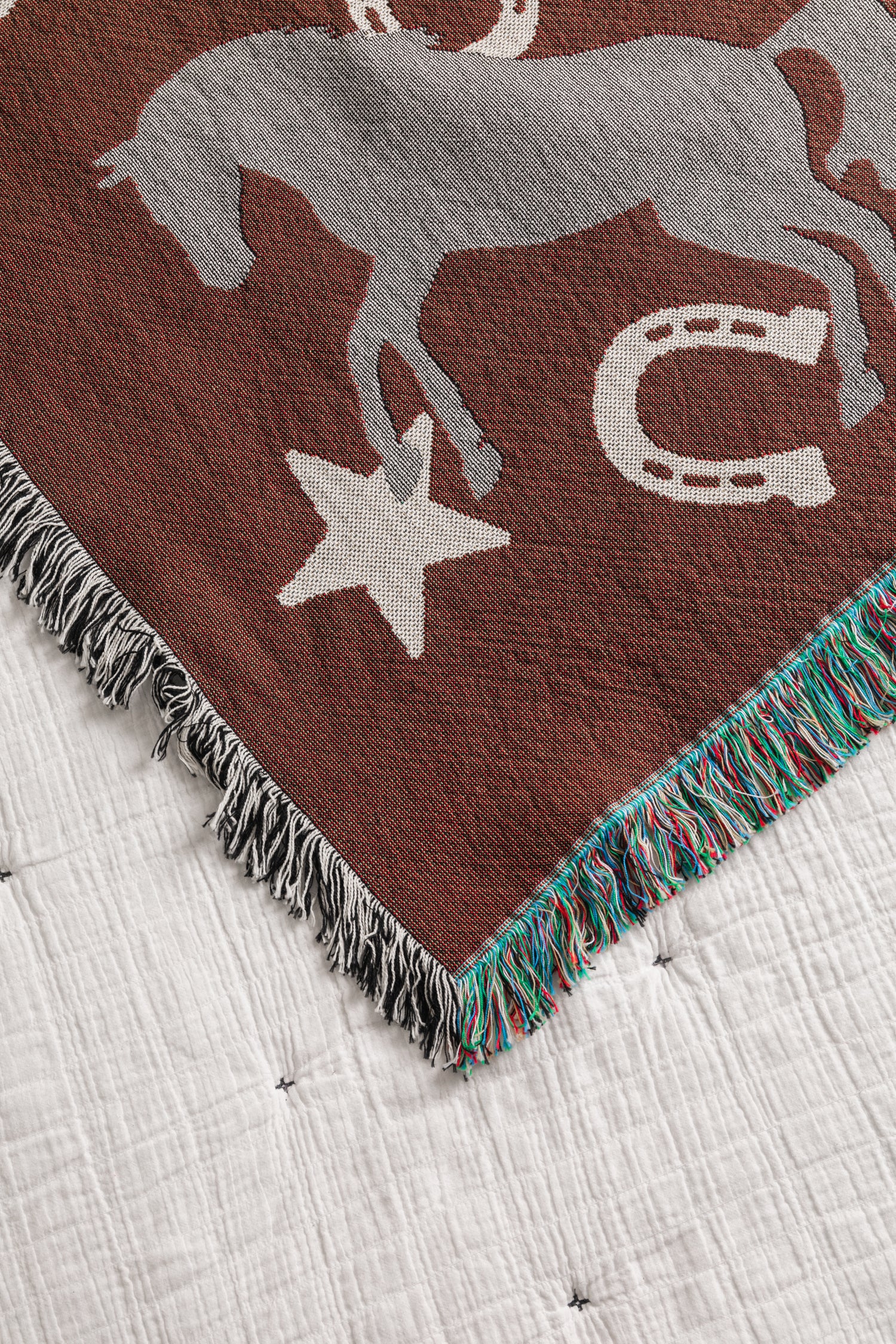 Wild Horse Western Throw Blanket - Brown