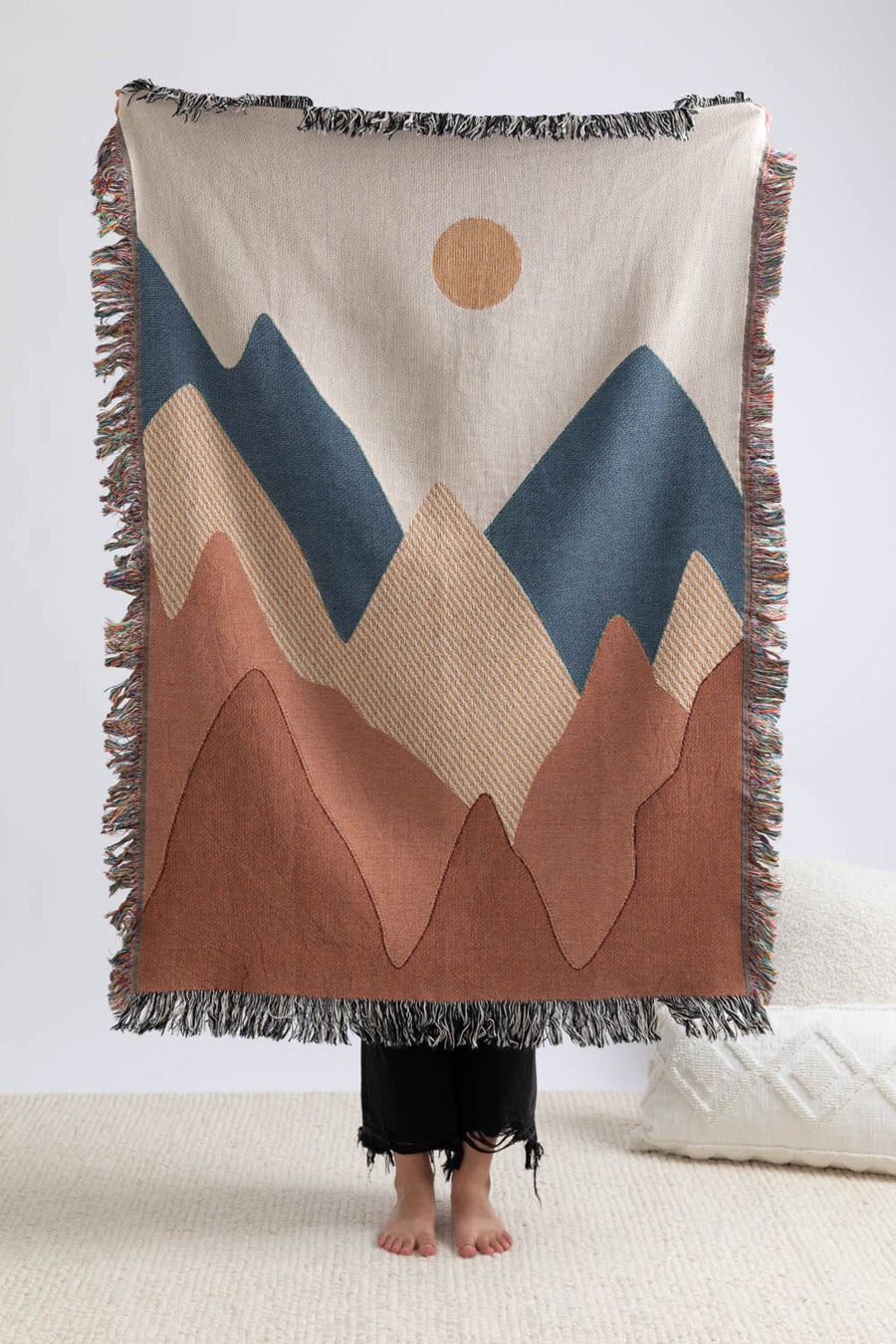 Boho Mountain Throw Blanket 37x52
