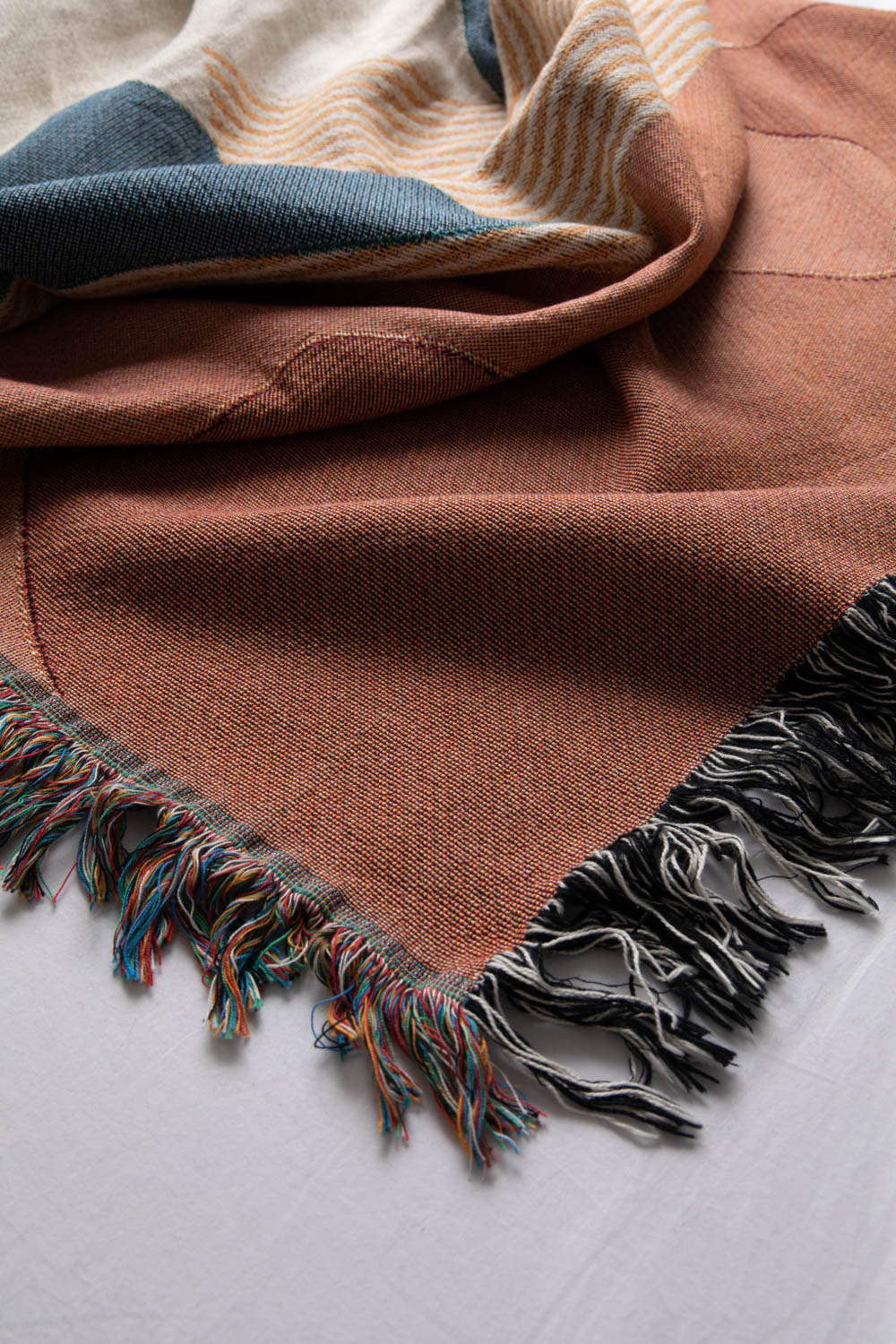 Boho Mountain Throw Blanket Close Up