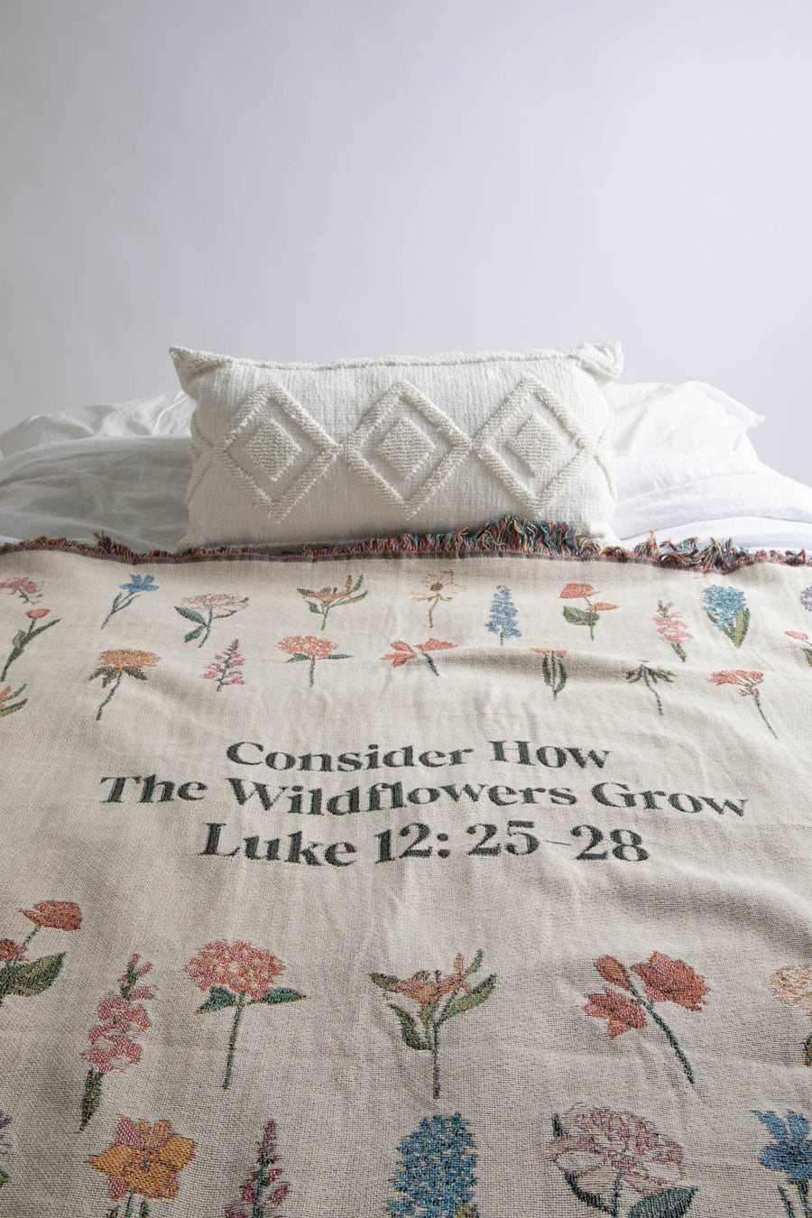 Consider How The Wildflowers Grow Throw Blanket On Bed