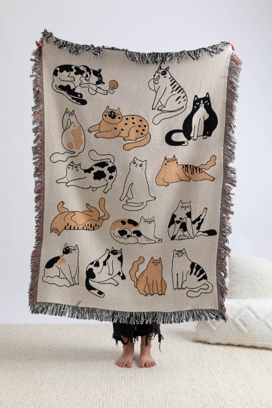 Funny Cat Throw Blanket 37x52