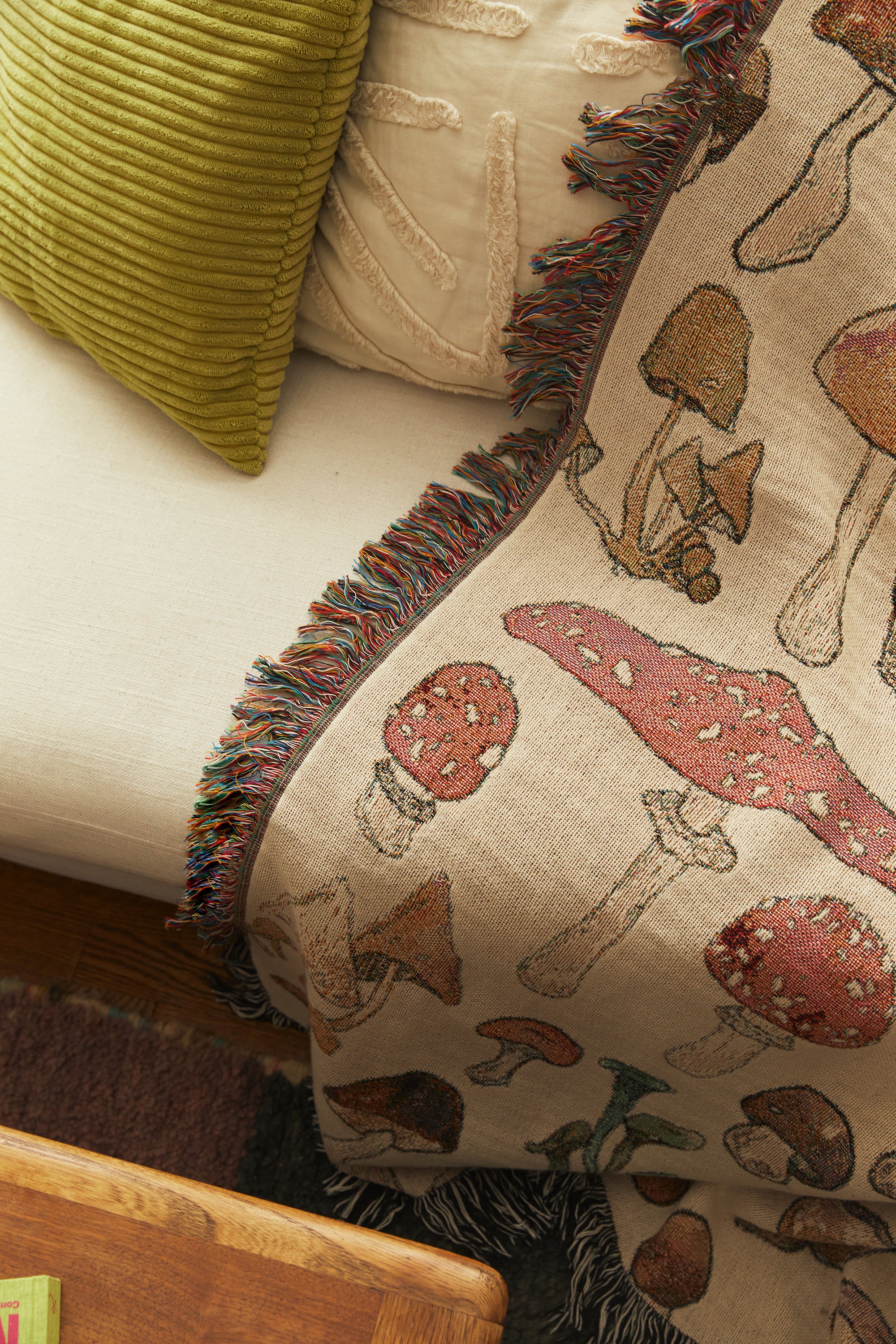 Mushroom Throw Blanket close up details