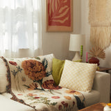 Vintage Floral Throw Blanket On Couch