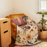 Vintage Floral Throw Blanket On Chair
