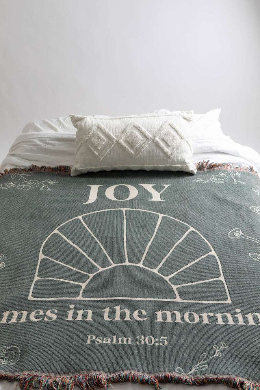 Joy Comes In The Morning Bible Verse Throw Blanket