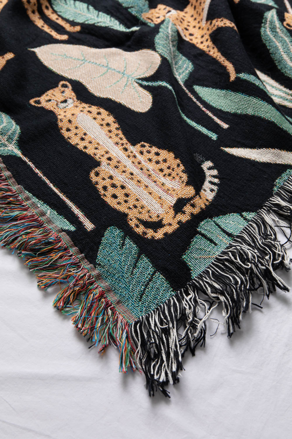 Leopard Throw Blanket - Jungle Cat Dark Teal by scarlette_soleil - Jaguar Feline Maximalist Rainforest Throw shops Blanket with Spoonflower Fabric