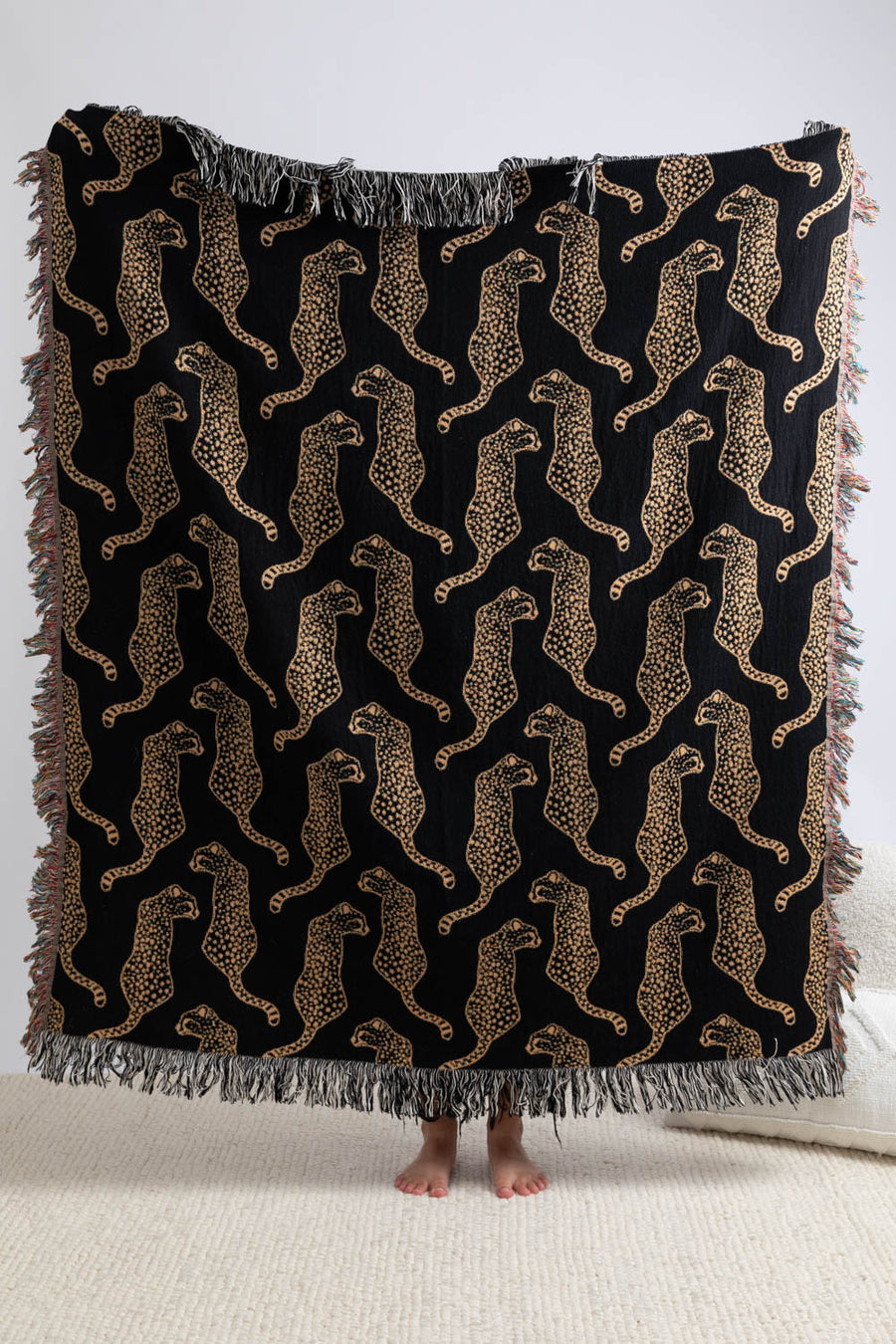 Leopard Black Throw Blanket