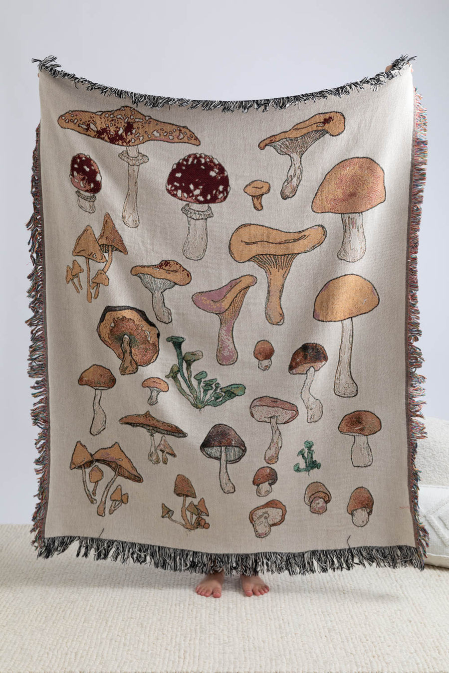 Mushroom Set Throw Blanket 50x60