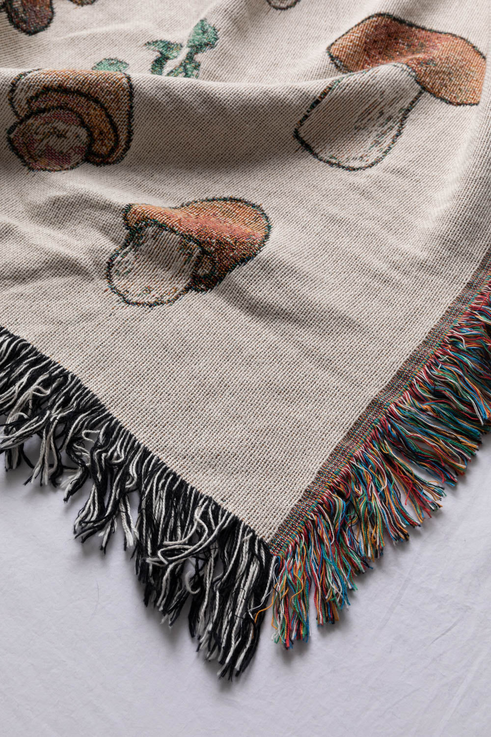 Mushroom Set Throw Blanket Close Up