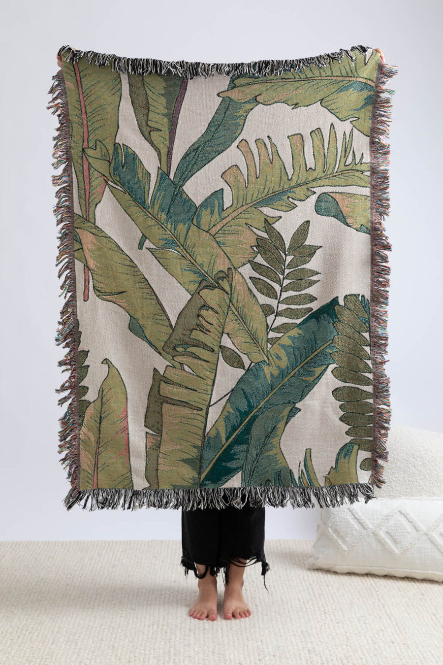 Palm Leaf Throw Blanket 37x52