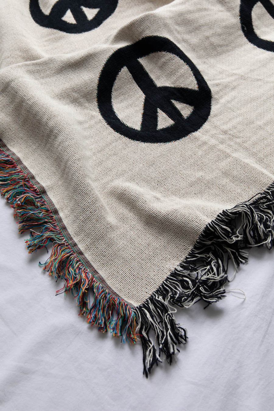 Peace Sign Throw Blanket Close Up