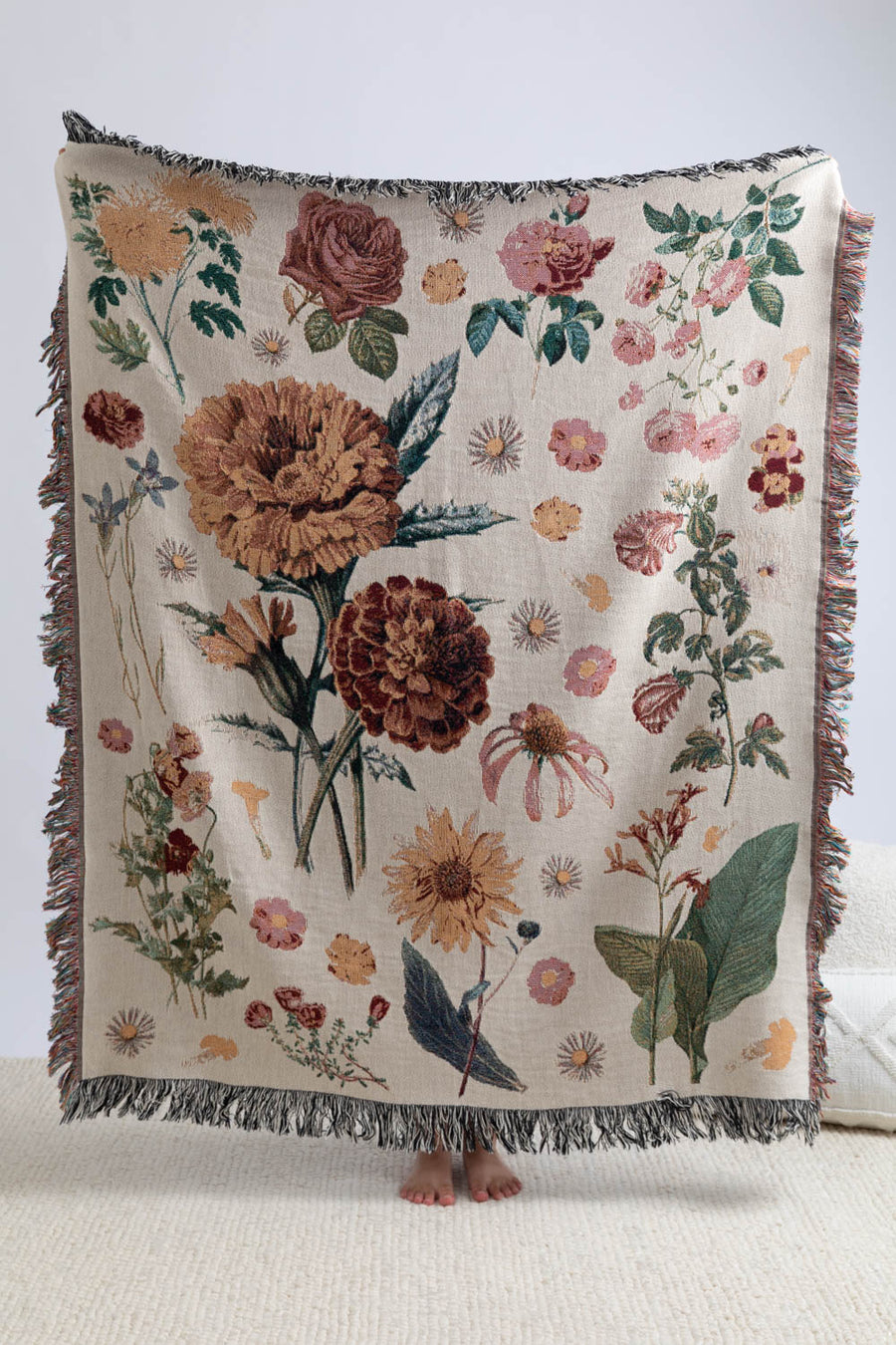 Vintage Floral Throw Blanket 50x60