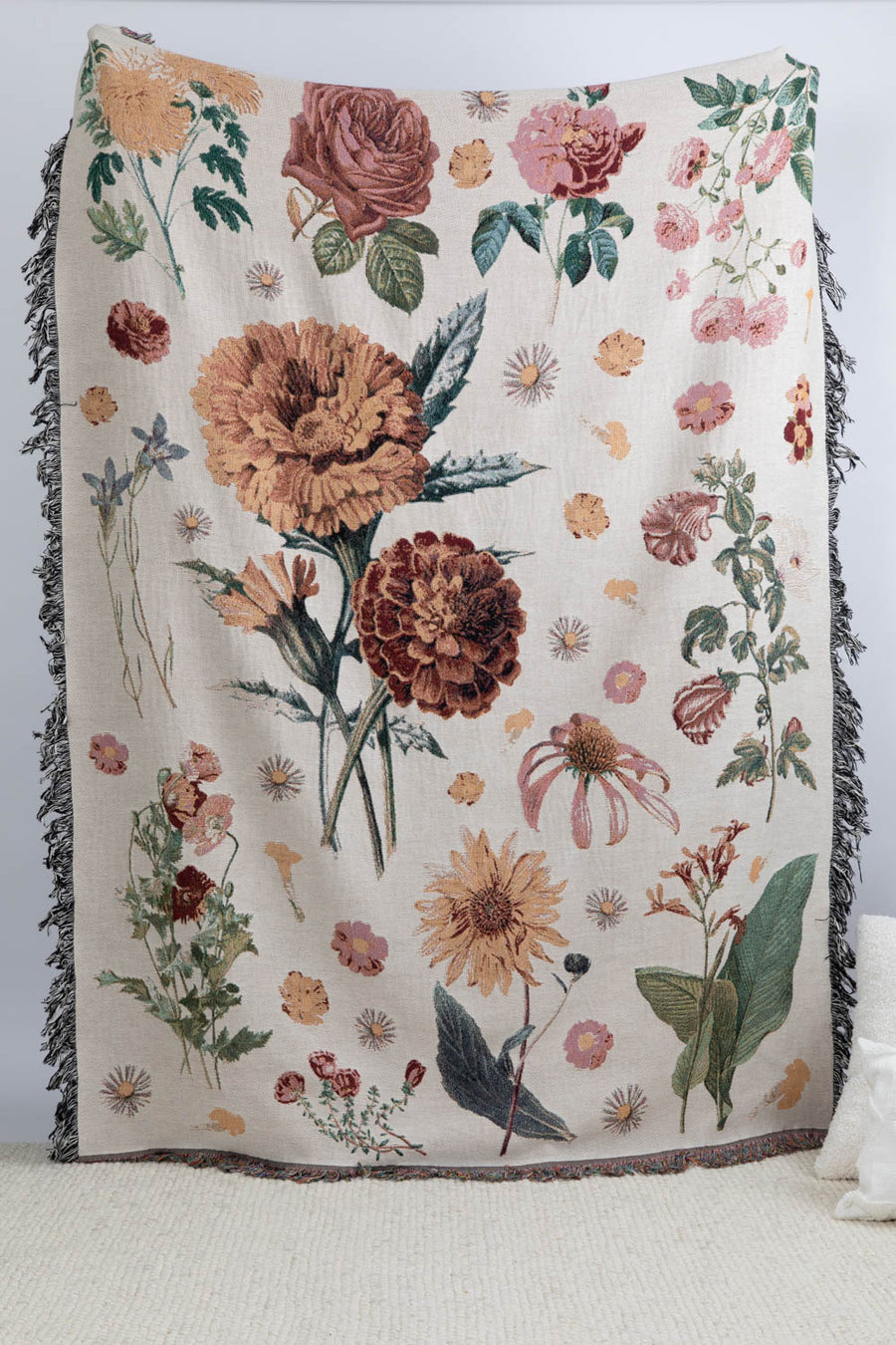 Vintage Floral Throw Blanket 60x80